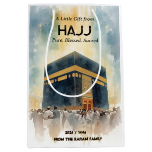 Moyen Sac cadeau personnalisé Hajj Mubarak, cadeau de re