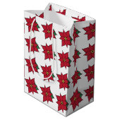 Moyen Sac cadeau Poinsettia (Dos Angle)