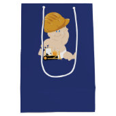 Moyen Sac cadeau pour bébé de construction (Dos)