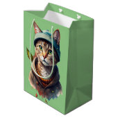 Moyen Sac cadeau pour chat graffiti vert (Dos Angle)