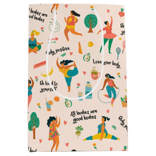 Moyen Sac cadeau pour la positivité corporelle (Devant)