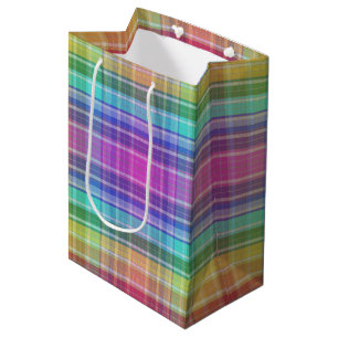 Moyen Sac cadeau - Rainbow Madras