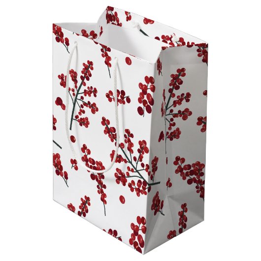 Moyen Sac cadeau Red Holly Berries (Dos Angle)