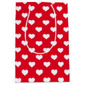 Moyen Sac cadeau Red Polka Hearts (Devant)