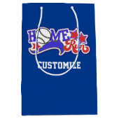 Moyen Sac cadeau Red White & Blue Home Run Baseball (Devant)