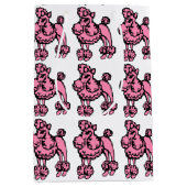 Moyen Sac cadeau Retro Pink French Poodle (Devant)