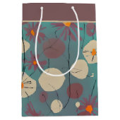 Moyen Sac cadeau rétro rose et blanc fleurs moyennes (Devant)