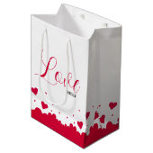 Moyen Sac cadeau Romance Red Hearts (Devant Angle)