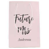 Moyen Sac cadeau rose blush pour future Mme pour enterre (Devant)