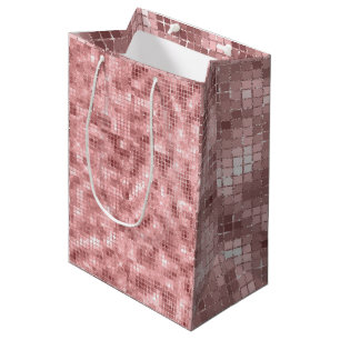Moyen Sac cadeau Rose Gold Pailleté Luxe Fille Fête