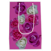 Moyen Sac cadeau Rose Motif Trois couleurs (Dos)