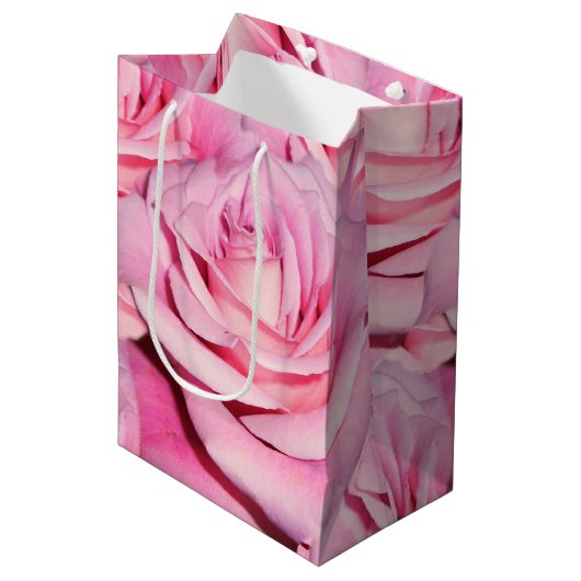 Moyen Sac cadeau rose rose (Devant Angle)