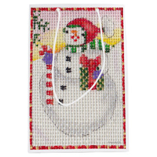 Moyen Sac cadeau Snowman