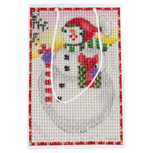 Moyen Sac cadeau Snowman (Devant)