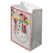 Moyen Sac cadeau Snowman (Devant Angle)