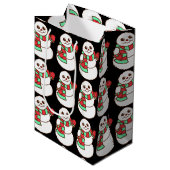 Moyen Sac cadeau Snowmen (Devant Angle)