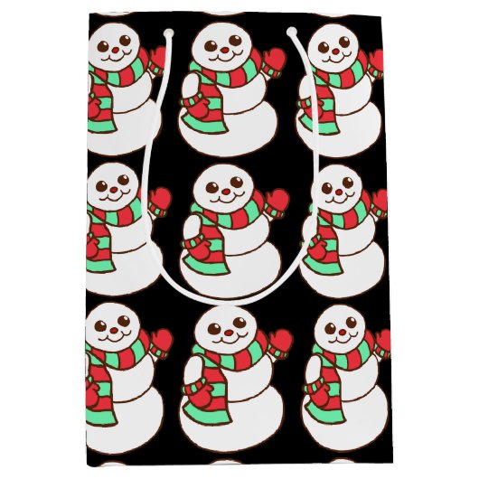 Moyen Sac cadeau Snowmen (Devant)