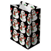 Moyen Sac cadeau Snowmen (Dos Angle)