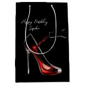 Moyen Sac cadeau Stiletto et vin (Devant)