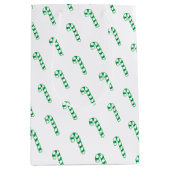 Moyen Sac cadeau - Sucres de canne vert et blanc (Devant)