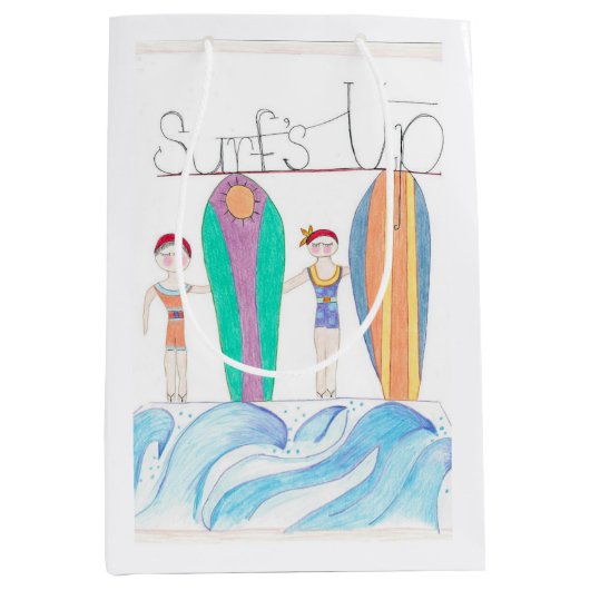 Moyen Sac cadeau Surfs Up (Devant)