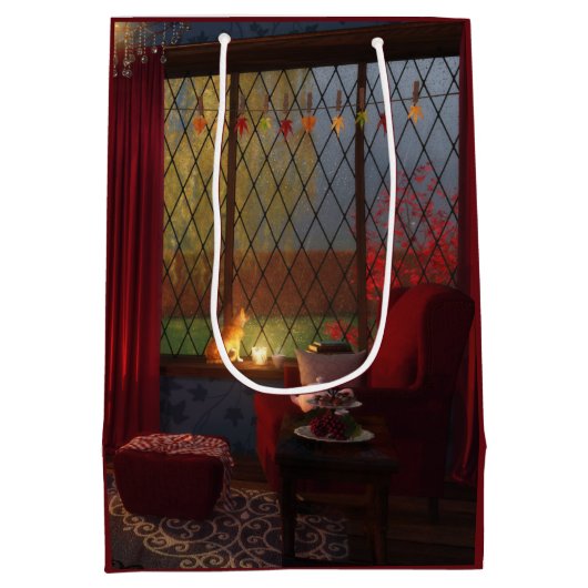 Moyen Sac cadeau Tranquillité Automne (Dos)