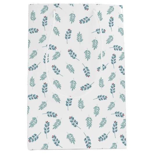 Moyen Sac cadeau turquoise Mistletoe Holiday Medium (Devant)