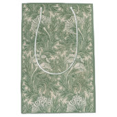 Moyen Sac cadeau William Morris pour tulipes vertes (Devant)