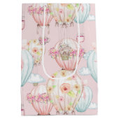 Moyen Sac chaud de cadeau de ballons à air de roses (Dos)