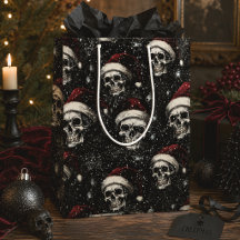 Sac de cadeau Creepmas crânes de Noël gothique