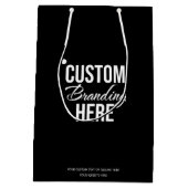Moyen Sac de cadeau d'affaires noir avec logo personnali (Dos)