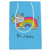 Moyen Sac de cadeau d'arc-en-ciel de rhinocéros de (Devant)