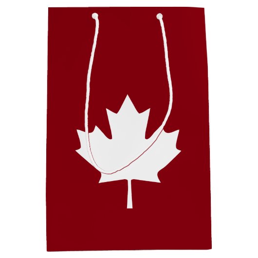 Moyen Sac de cadeau de feuille d'érable du Canada - (Devant)