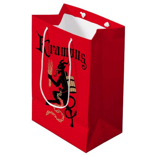 Moyen Sac de cadeau de Krampus (Devant Angle)