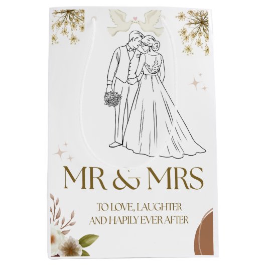 Moyen Sac de cadeau de mariage (Devant)