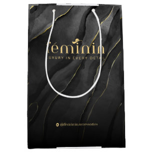 Moyen Sac de cadeau de marque élégant personnalisé