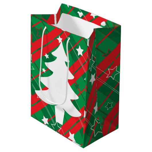 Moyen sac de cadeau de Noël (Devant Angle)