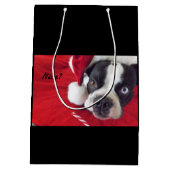 Moyen Sac de cadeau de Noël de Boston Terrier (Dos)