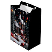 Moyen Sac de cadeau de Noël de luxe (Devant Angle)