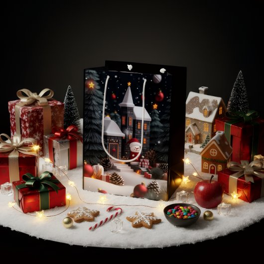Moyen Sac de cadeau de Noël de luxe