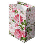 Moyen Sac de cadeau de rose de rose (Dos Angle)