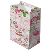 Moyen Sac de cadeau de rose de rose (Devant Angle)