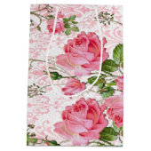 Moyen Sac de cadeau de rose de rose (Dos)