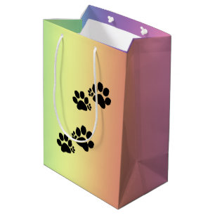 Moyen Sac de cadeau - empreintes de pattes Polydactyl