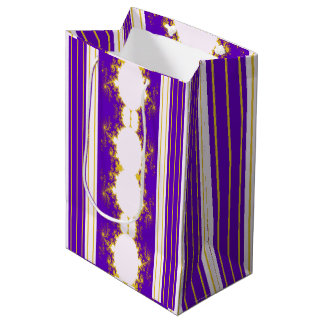 Moyen Sac de cadeau violet fractal de Noël