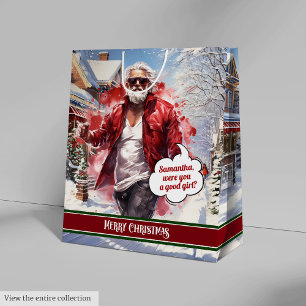 Moyen Sac personnalisé Cool Santa Claus Cadeau Mémorable