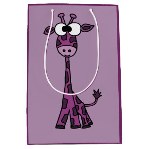 Moyen Sac pourpre drôle de cadeau de girafe