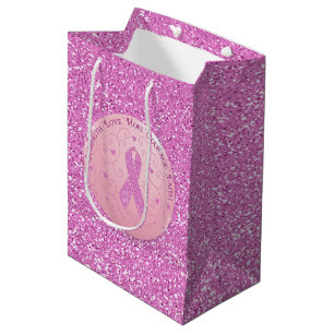 Moyen Sac rose de cadeau de parties scintillantes de