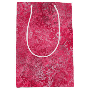 Moyen Sac rose rouge de cadeau