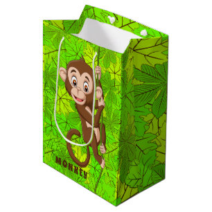 Moyen Singe sur un sac cadeau design de vigne